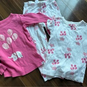 GAP Pink and White Balloon Elephant Pajama Set